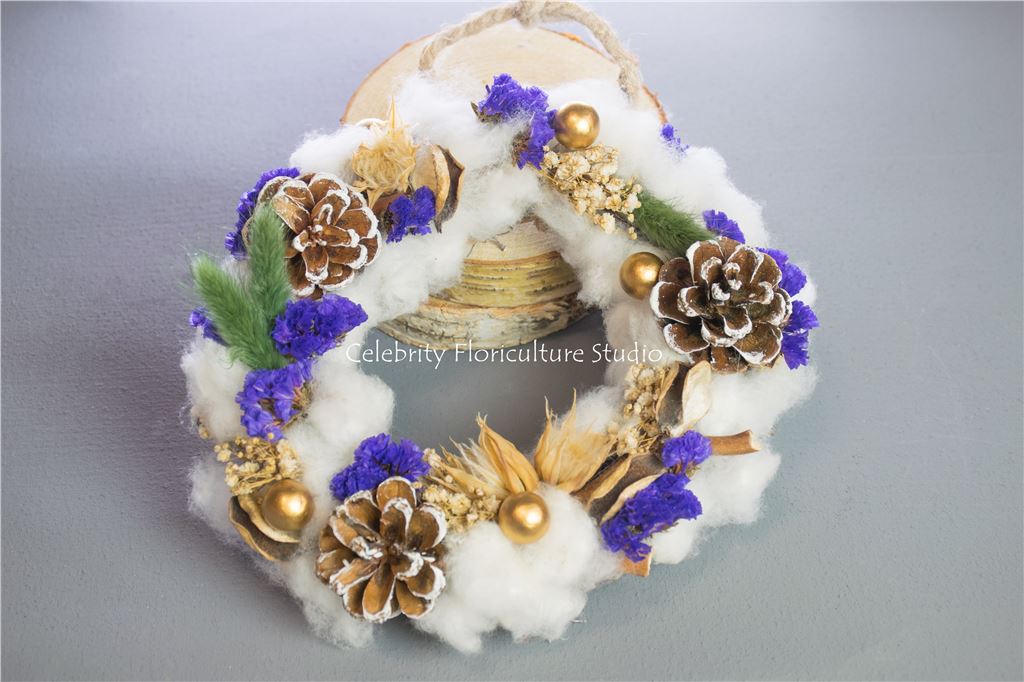 台中手作聖誕花圈│棉花花圈/環